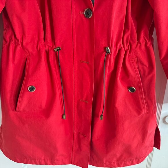 Pendleton Red Waterproof Hooded Plaid Lined Rain Jacket sz L - Picture 2 of 13